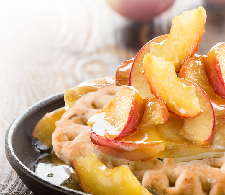 apples and waffle bread for card copy